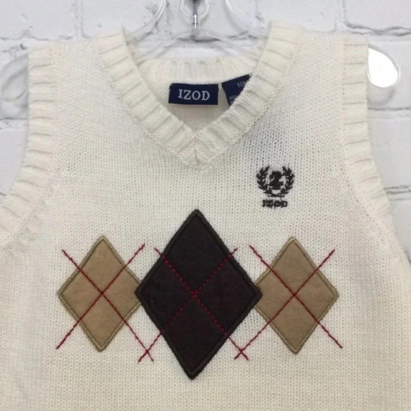 Izod 18M Cream Sweater Vest - Picture 3 of 5